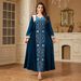 Women's Clothing Gold Velvet Heavy Embroidery Splicing Muslim Dress Dubai Long Skirt_ecoleips.com
