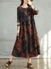 Cotton Vintage Print Floral Dresses 2026 Women Casual Loose Long Sleeve Dress Femme Robe Vestidos Elegant Spring Autumn Clothing_ecoleips.com