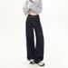 Retro Dark Blue Wide-leg Jeans For Women, 2024 Autumn High-waisted Loose Slimming Vintage Casual Drapey Floor-length_ecoleips.com