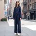 Women's Clothing Spring And Summer New European And American Style Women's Fashion Splicing Striped Denim Jacket Pants_ecoleips.com