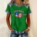 Women's 3D Printed Short Sleeve T-Shirt Waffle Knit Casual Top Split Back Neckline for Everyday Wear_ecoleips.com