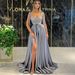 Women’s Clothing Summer New Celebrity Temperament Sexy Splicing Sequins Evening Dress Long Skirt_ecoleips.com