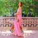 Foreign Trade Cross-Border 2025 Summer New Women's Fashionable Elegant Spaghetti Strap Printed Backless Dress_ecoleips.com