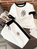 Women's Clothing Women's Spring Summer Short Sleeve Casual Sporty Color Block Two Piece Set Print For Formal & Casual For Women_ecoleips.com