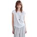 Luxury Women's Linen Cotton T-Shirt Summer Relaxed Breathable Knit Short Sleeve Top for Commuting Style Blouse_ecoleips.com