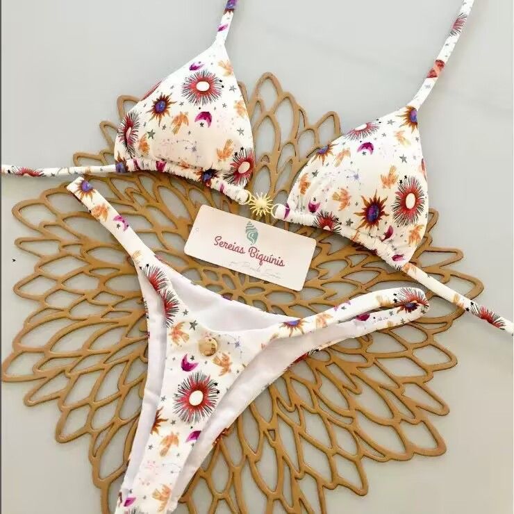 Women's Clothing Split Swimsuit Bikini Sexy Slim Small Chest Gathered Split Two Piece Swimsuit_ecoleips.com
