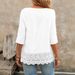 Women's Clothing New French Mori Girl Style Women's Short Casual Shirt Hollow Out Embroidered Lace Top Fashion_ecoleips.com