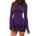 Stylish Solid Long Sleeve Sweatshirt T‑Shirt Dress Slim Bodycon Casual Daily Wear_ecoleips.com