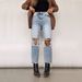 Women's Clothing Retro High Waisted Ripped Straight Jeans_ecoleips.com