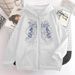 Vintage Style White Printed Hoodie - Oversized Unisex Pullover With Geometric Design, Casual Loungewear_ecoleips.com
