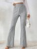 Women's Knit Jacquard Flared Pants - Street Style Low Waist Comfortable Stretchy Long Pants For Casual Wear_ecoleips.com