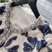 Women's Clothing Elegant Sequin-Trimmed Cropped Jacket – U-Neck Long Sleeve Bling Top (Blue/White, S-XL)_ecoleips.com