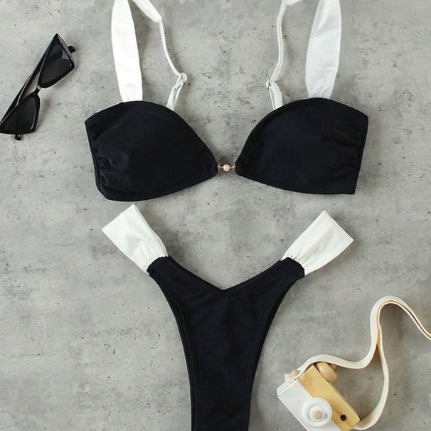 Elegant Women's Bikini Set Fashionable Party Swimsuit Sexy Style Beachwear For Spring Summer Regular Fit Polyester Nylon_ecoleips.com