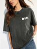 Women's Urban Streetwear T-Shirt, Vintage Wash Relaxed Fit Casual Top_ecoleips.com