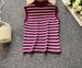 Women's Sweet Chic Striped Turtleneck Sleeveless Knit Top Versatile Loose Slimming Spring Summer Fashion_ecoleips.com