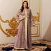 Women's Clothing Robe Evening Dress Long Skirt Belt Long Sleeve Printed Ladies Dress_ecoleips.com