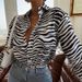 Women's Flowy Wave Print Blouse - Long Sleeve Button Down Shirt With Striped Collar & Loose Fit Casual Top_ecoleips.com