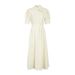 New Chinese Style Improved White Qipao Women, Youthful Style, Stand Collar, Waist-Cinching, Slimming Short Sleeve A-Line_ecoleips.com