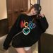 Korean-style Ins Trendy Pullover Crew Neck Sweatshirt For Women, Autumn Loose-fitting Casual Thin Jacket,_ecoleips.com
