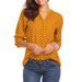 Women's Clothing Plus Size Women's Shirt Loose Fit V Neck Long Sleeve Polka Dot Print Style Top For Formal & Casual_ecoleips.com