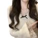 girl French Style Pure Desire Lace Trim Bell Sleeve V-Neck Base Shirt For Women Autumn Winter Design Sense Niche Inner_ecoleips.com