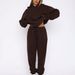 Women's Clothing Autumn And Winter Women's Plus Velvet Sports Loose Hooded Pullover Top Drawstring Trousers Casual Suit_ecoleips.com