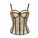 French Wire-Free Bustier Top – Mesh Corset Bra With Adjustable Straps (Black/Tan/White, XS-XL, Slim Fit, Sexy Lingerie Styling)_ecoleips.com