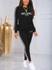 Women's Letter Print Sweatshirt & Tapered Pants Set – Stylish Casual Outfit For Work & Travel_ecoleips.com