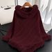 Luxury Faux Rabbit Fur Collar Oversized Knitted Cape Poncho – Elegant Women's Winter Shawl Wrap, Cozy & Stylish_ecoleips.com
