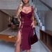 Women's Clothing Women's Slim Fit Bandage Dress Sexy Slit Clothing Metallic Eyelet Design For Formal & Casual For Women_ecoleips.com