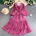 Vacation-Inspired Floral V-Neck Maxi Dress – Elegant Flowy A-Line Dress For Women, Summer Boho Chic Loose Fit Long Dress_ecoleips.com