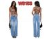 Women's Clothing Fashion Rhinestone Studded Wide Leg Jeans For Women Trendy European And American Style_ecoleips.com