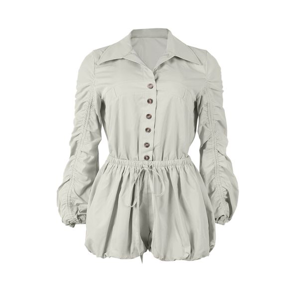 Sexy And Elegant Commuter Solid Color Cargo Lantern Jumpsuit_ecoleips.com