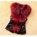 Women's Clothing Adult Vest Fox Fur Collar Pu Vest_ecoleips.com