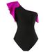 Women's Clothing sexy bikini one piece swimsuit chiffon skirt wrap skirt one shoulder suit swimsuit beach gathered conservative belly cover_ecoleips.com