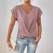 Women's Clothing Women's Elegant V-Neck T-Shirt Solid Color Short Sleeve Top For Spring And Summer Fashion Comfortable Fit_ecoleips.com