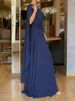 Sexy Slant Shoulder Long Sleeve Chiffon Dress Elegant Flower Dimensional Waist Long Dress Women Fashion Hight Waist Gowns Dress_ecoleips.com