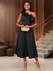 Asymmetric One-Shoulder High-Waist Ruffle Dress – Elegant Party & Evening Pleated Gown_ecoleips.com