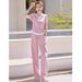 Women's Clothing Internet Celebrity Age Reducing Waist Slimming Short Sleeved Wide Leg Pants Two Piece Suit_ecoleips.com