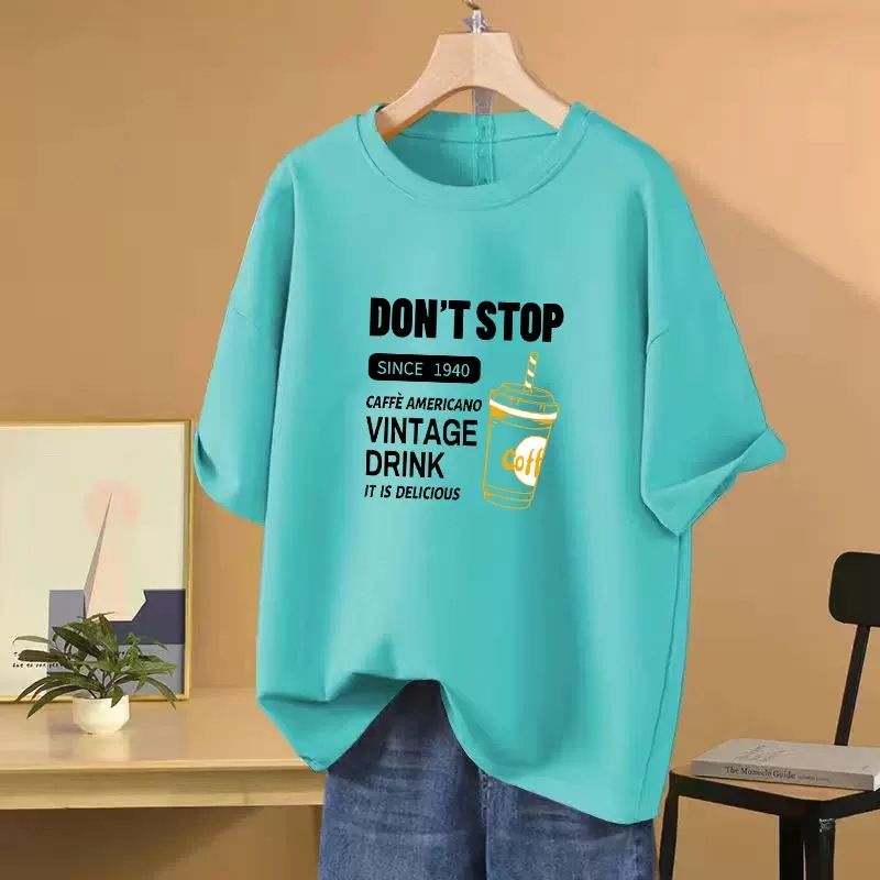 Women's Summer Short Sleeve T-Shirt Loose Mid-Length plus Size Top Fashionable Versatile New Style_ecoleips.com
