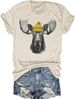 Beopjesk Womens Summer Giraffe Printed T-Shirt Funny Cute Animal Graphic Tees Tops_ecoleips.com