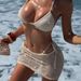 New American Retro Mesh Sequin Flattering Striped Design Bikini Three Piece Women's Clothing Swimwear_ecoleips.com