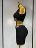 Women Celebrity Sexy Crytal Flower Black Mini Bandage Skirt Suit Knitted Elegant Evening Club Birthday Party Two Pieces Set Q3U1_ecoleips.com