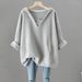 Women's Clothing Fat Mm Autumn And Winter Two Piece Sweater Long Sleeved Large Size Women's Clothing Hooded Splicing Mid Length V Neck Top_ecoleips.com