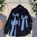 Women's Clothing Light Luxury Simple High Grade Striped Shirt Women's Autumn Loose Irregular Tie Design Unique Temperament Top Trend_ecoleips.com
