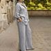 Women's Clothing Casual Set Spring Two-Piece Long Sleeve Top And Wide Leg Pants Set_ecoleips.com