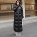 Aidannom Black-Gold 95% White Duck Down Long Puffer Coat Women's Knee-Length Ultra-Warm Winter Jacket With High Neck_ecoleips.com