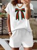 Women’s 2 Piece Outfit Set – Oversized Graphic T-Shirt And Biker Shorts Matching Set, Casual Summer Lounge Tracksuit For Daily Wear-329_ecoleips.com