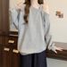 Women's Foreign Trade Off-shoulder Sweatshirt With Diagonal Collar, Autumn Winter, Fleece-lined And Thickened, 2024 New_ecoleips.com