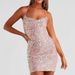 Glitter Sequin Party Dress - Stretchy Tube Halter Mini Bodycon For Cocktail Nights, Girls Night Out, Date Night (Dusty Rose)_ecoleips.com